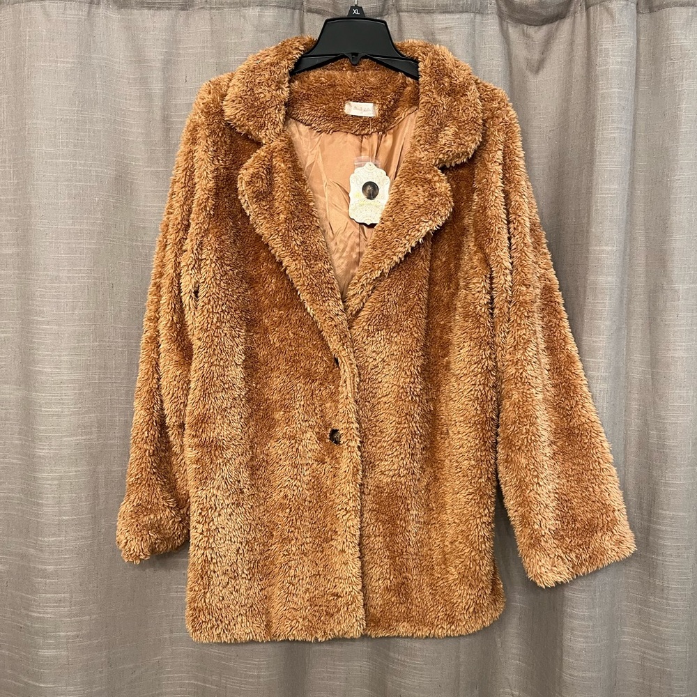 Altar’d State Tan fleece coat